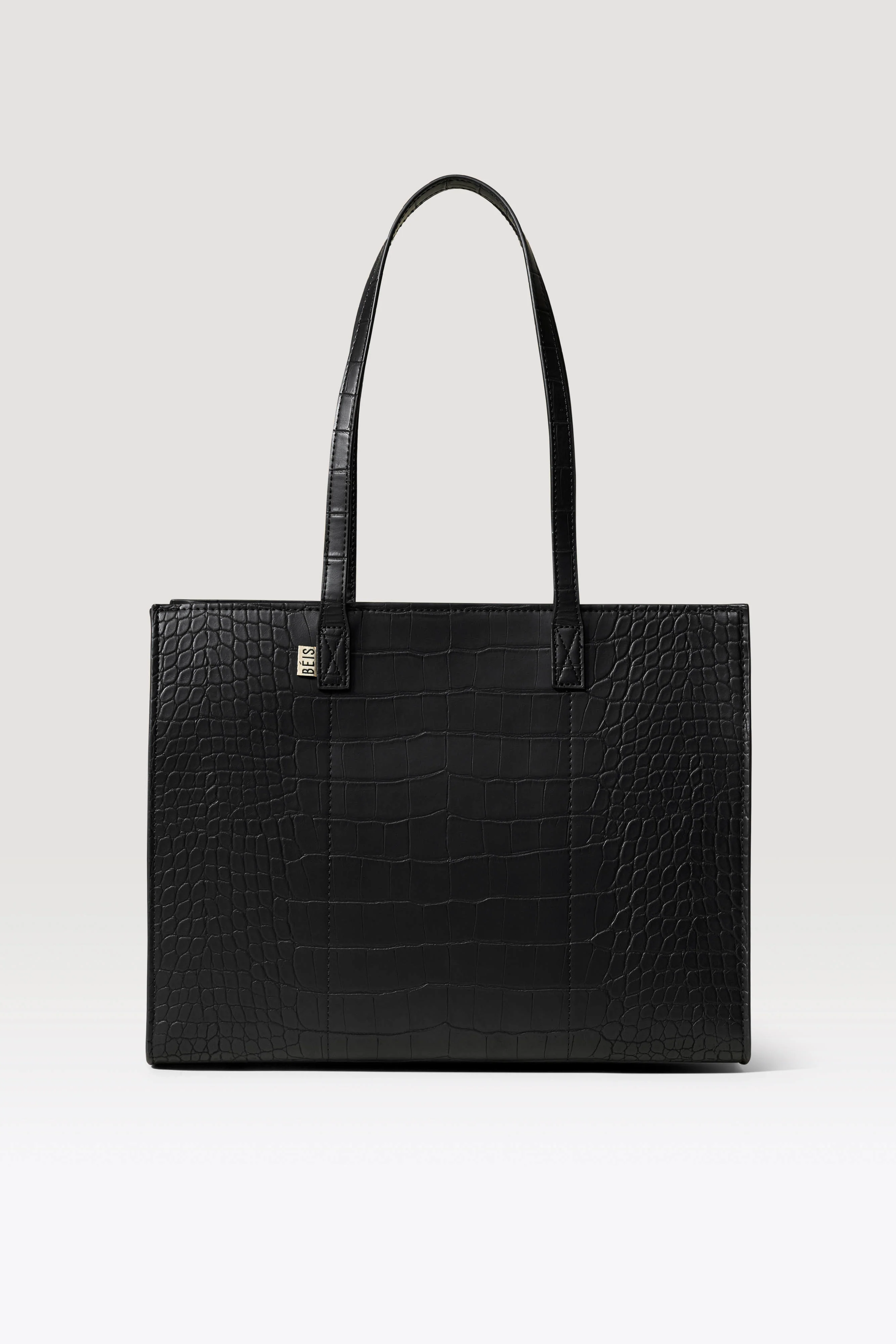 The Work Tote in Black Croc